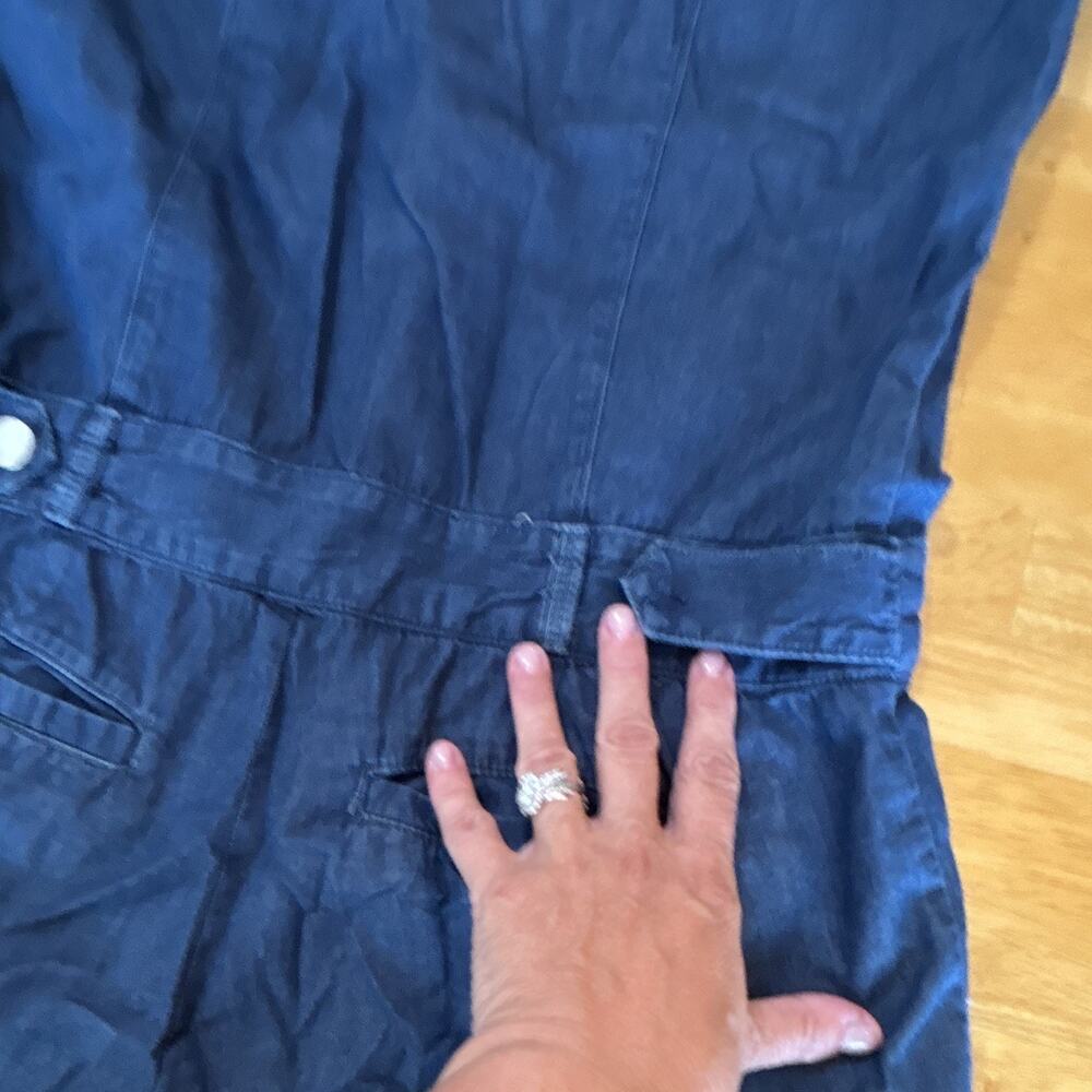 Fade to Blue Denim Romper Blue Long Sleeve Button Front Utility Playsuit S - Picture 5 of 5